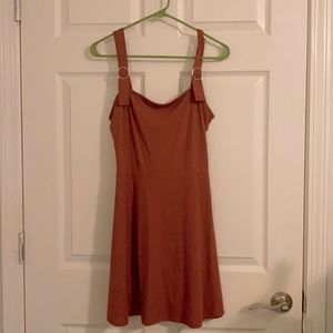 Rue21 burnt orange buckle skater dress